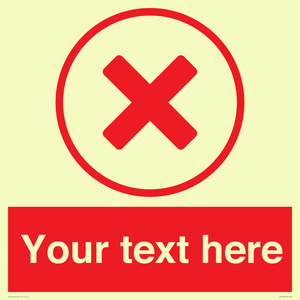 Custom red background, red cross in circle sign